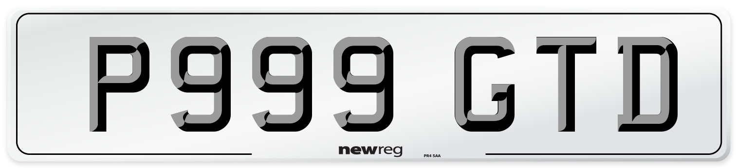 P999 GTD Number Plate from New Reg